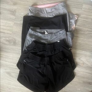 Black and Gray Athletic Shorts & Leggings Bundle Girls 7/8-size Small